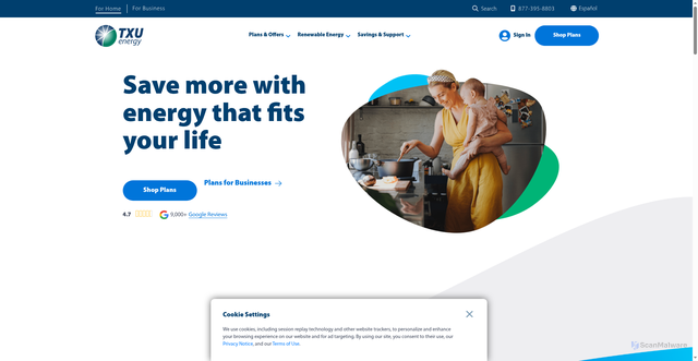 Security scan screenshot of https://www.txu.com