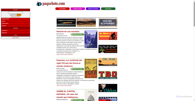 Security scan screenshot of https://paquebote.com