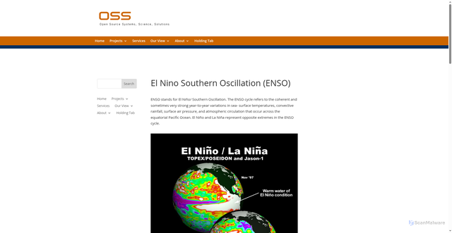 Security scan screenshot of https://ossfoundation.org/projects/environment/global-warming/el-nino-southern-oscillation-enso/