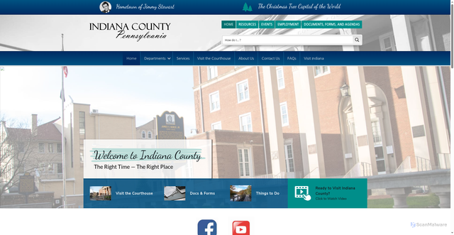 Security scan screenshot of https://www.indianacountypa.gov/