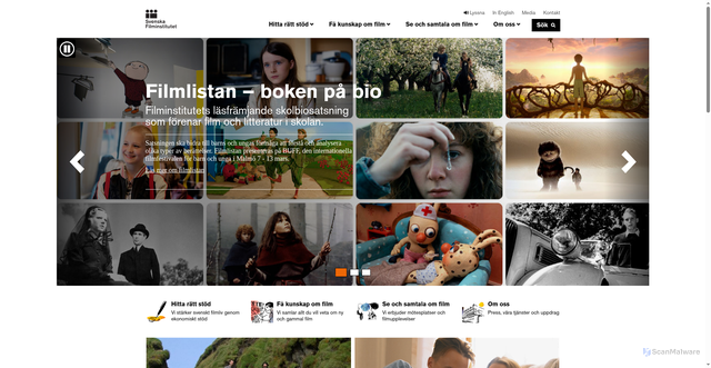 Security scan screenshot of https://www.filminstitutet.se/