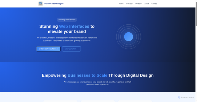 Security scan screenshot of http://flexdevstechnologies.com/
