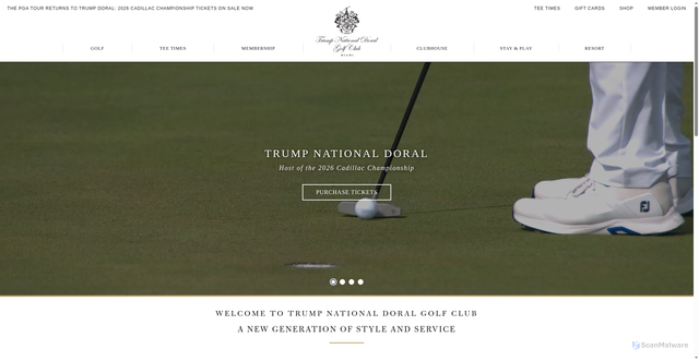 Security scan screenshot of https://www.trumpgolfdoral.com/