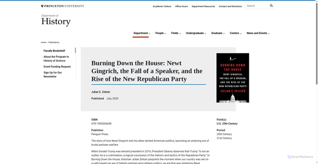 Security scan screenshot of https://history.princeton.edu/about/publications/burning-down-house-newt-gingrich-fall-speaker-and-rise-new-republican-party