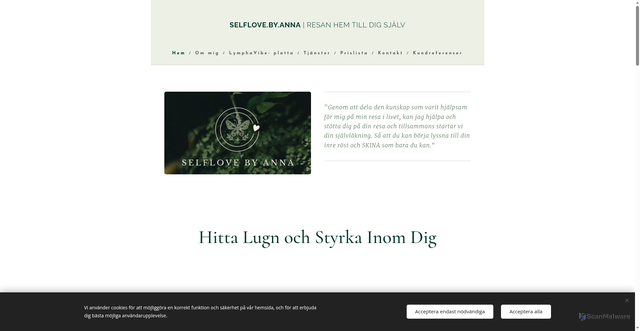Security scan screenshot of https://selflovebyanna.se