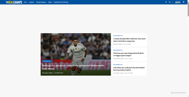 Security scan screenshot of https://therealchamps.com/