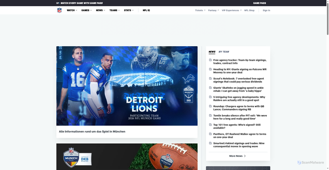 Security scan screenshot of https://www.nfl.com