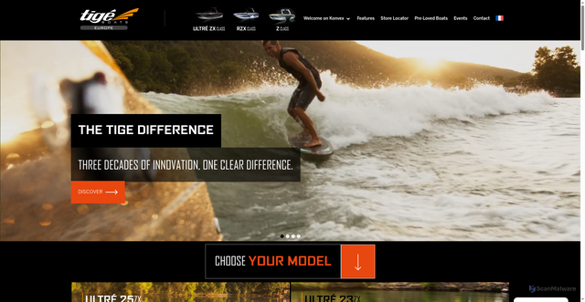 Security scan screenshot of http://www.tigeboats.eu/