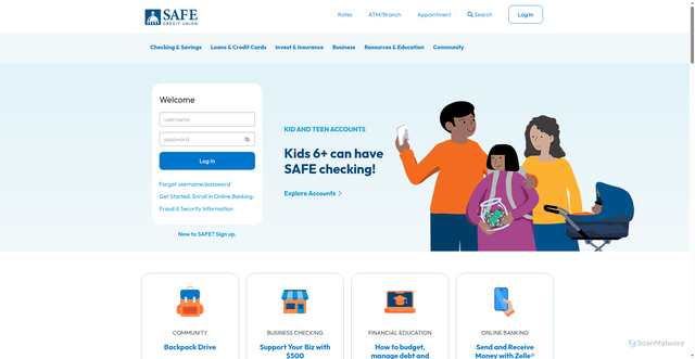 Security scan screenshot of https://www.safecuhb.org