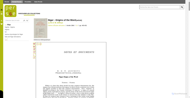 Security scan screenshot of https://www.persee.fr/doc/cea_0008-0055_1964_num_4_15_3019