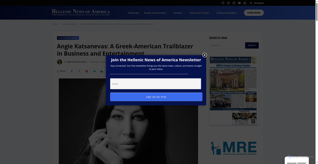 Security scan screenshot of https://hellenicnews.com/2025/02/13/angie-katsanevas-a-greek-american-trailblazer-in-business-and-entertainment/