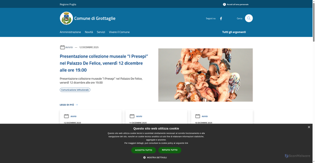 Security scan screenshot of https://www.comune.grottaglie.ta.it/it