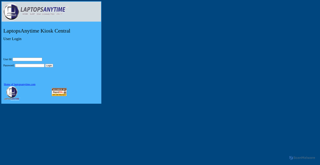 Security scan screenshot of https://hq.laptopsanytime.net