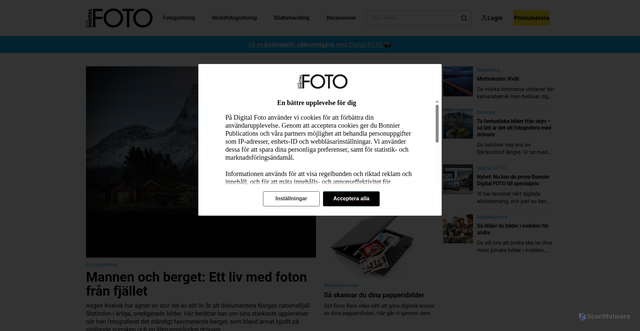 Security scan screenshot of https://digitalfotoforalla.se