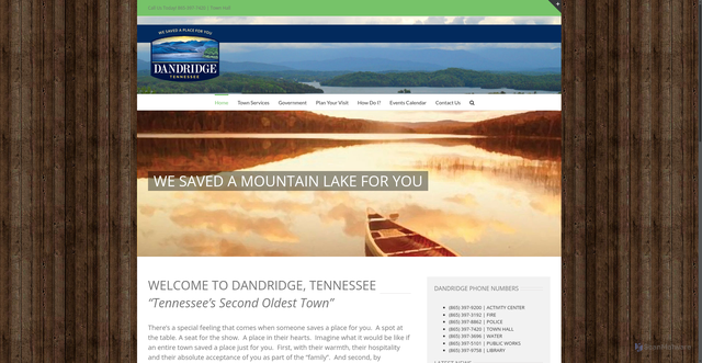 Security scan screenshot of https://dandridgetn.gov/