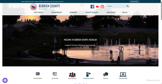 Security scan screenshot of https://www.berriencountymi.gov/