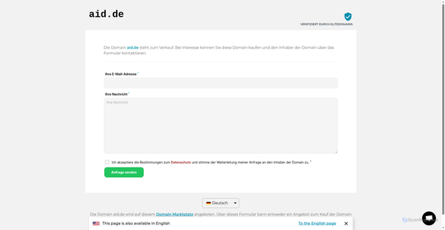 Security scan screenshot of https://aid.de/de