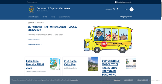 Security scan screenshot of https://www.comune.caprinoveronese.vr.it