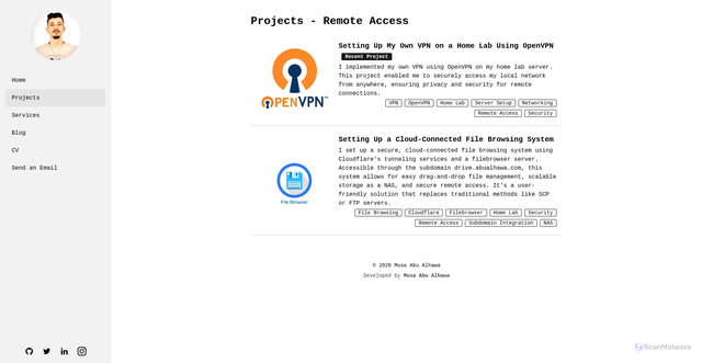 Security scan screenshot of https://musa-abualhawa.pages.dev/projects/tag/Remote%20Access