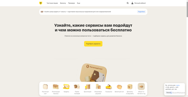 Security scan screenshot of https://business.tbank.ru