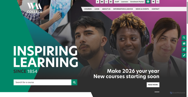 Security scan screenshot of https://www.wmcollege.ac.uk/