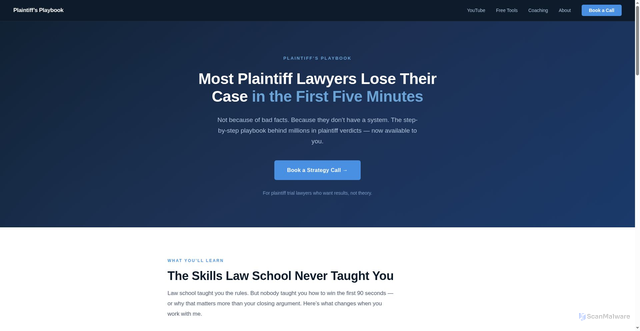 Security scan screenshot of https://plaintiffsplaybook.com/