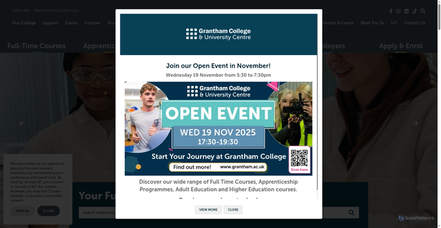Security scan screenshot of https://www.grantham.ac.uk/