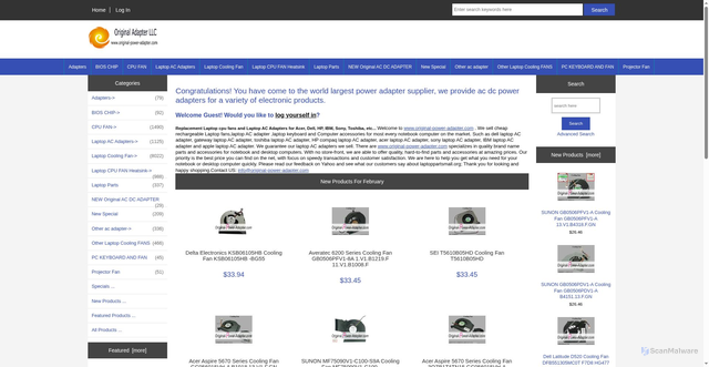 Security scan screenshot of https://original-power-adapter.com