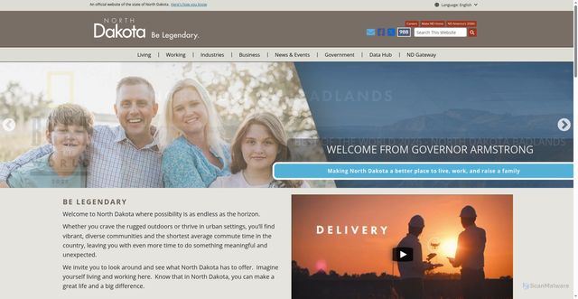Security scan screenshot of https://www.nd.gov/home
