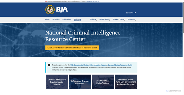 Security scan screenshot of https://ncirc.bja.ojp.gov/