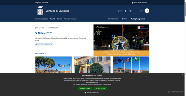 Security scan screenshot of https://www.comune.giussano.mb.it/it