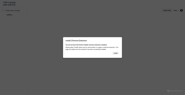 Security scan screenshot of https://crhcaprinters.printercloud.com