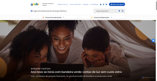 Security scan screenshot of https://www.gov.br/aneel/pt-br
