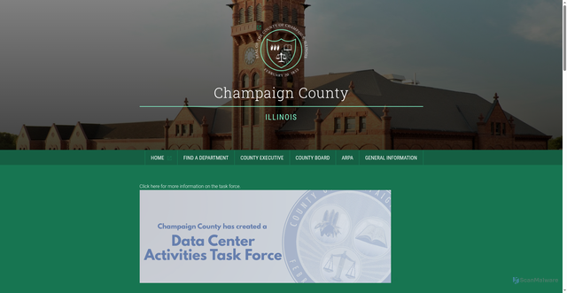 Security scan screenshot of https://champaigncountyil.gov/HeaderMenu/Home.php