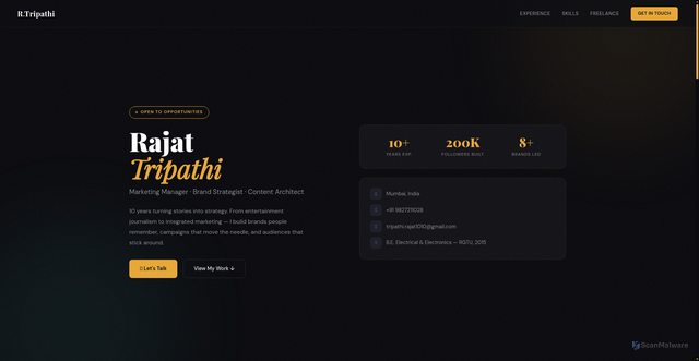 Security scan screenshot of https://rajatsresume-x28qdy1uaw.edgeone.app/