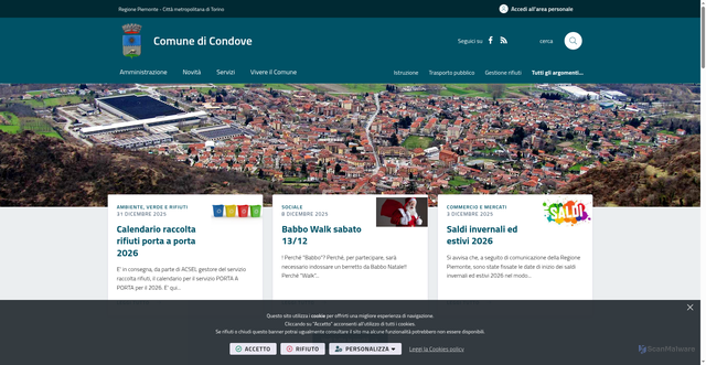 Security scan screenshot of https://www.comune.condove.to.it/it-it/home