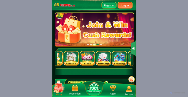 Security scan screenshot of http://pushpaclubnylo.cc/