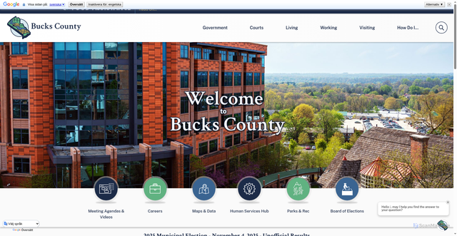 Security scan screenshot of https://buckscounty.gov/
