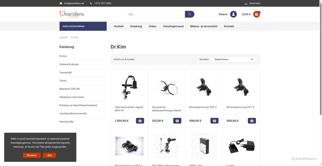 Security scan screenshot of https://maridens.ee/et/2404-drkim