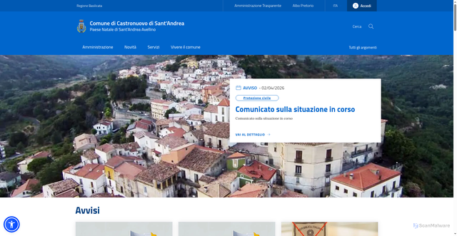 Security scan screenshot of https://www.comune.castronuovo.pz.it