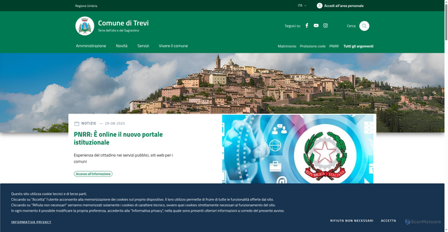 Security scan screenshot of https://www.comune.trevi.pg.it/