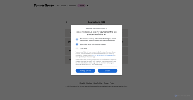 Security scan screenshot of https://connectionsplus.io/