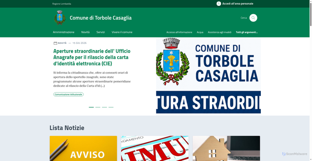 Security scan screenshot of https://www.comune.torbole-casaglia.bs.it
