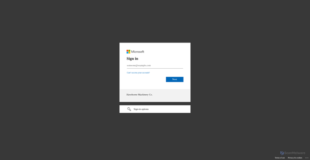 Security scan screenshot of https://hawthornecat-my.sharepoint.com