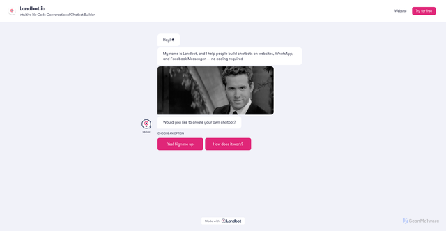 Security scan screenshot of https://chats.landbot.io
