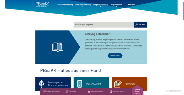 Security scan screenshot of https://www.pbeakk.de/