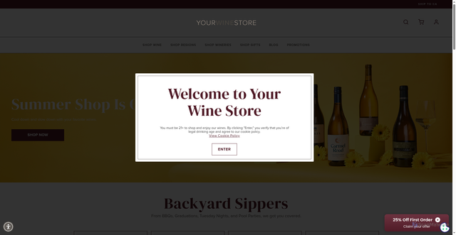 Security scan screenshot of https://www.yourwinestore.com/?srsltid=AfmBOoonk4v2GBk-C5HVPk3EULhPufeKNqumQGjrnhAH4hPMaxZVrbz3