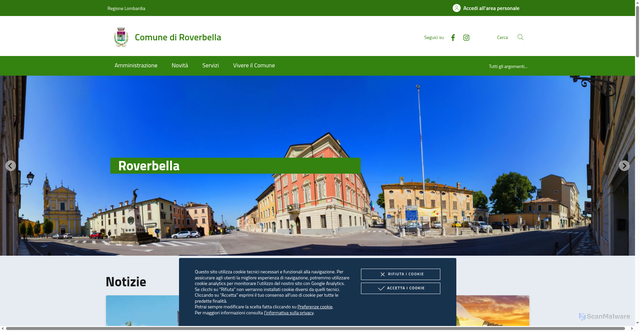 Security scan screenshot of https://www.comune.roverbella.mn.it/