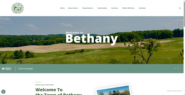 Security scan screenshot of https://townofbethanyny.gov/