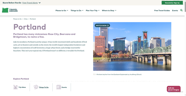 Security scan screenshot of https://traveloregon.com/places-to-go/cities/portland/